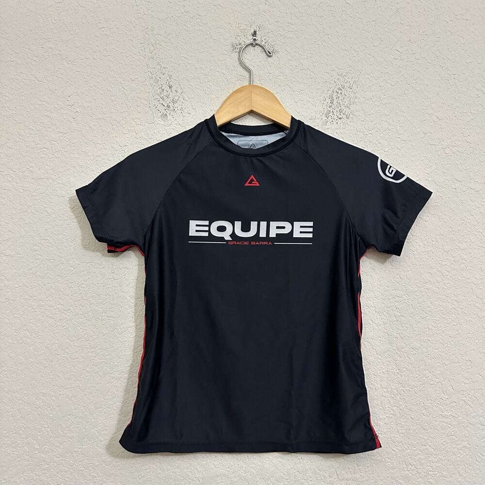 GRACIE BARRA Equipe T-Shirt Black Mesh Rashguard Jiu-Jitsu Sports